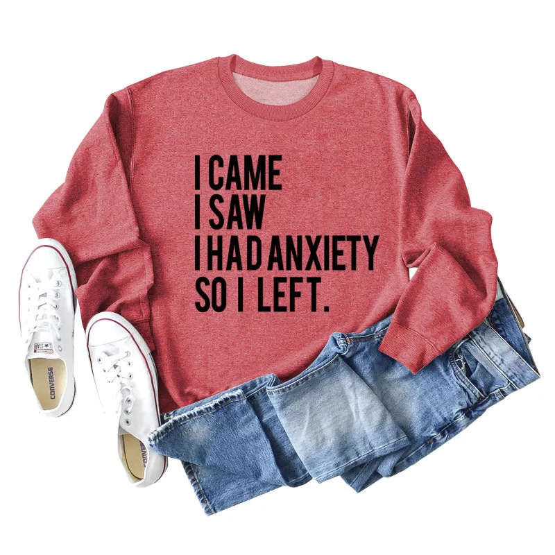 I CAME I SAW I HAD Letter Loose Autumn and Winter Long Sleeve Plus Size Sweater Girl