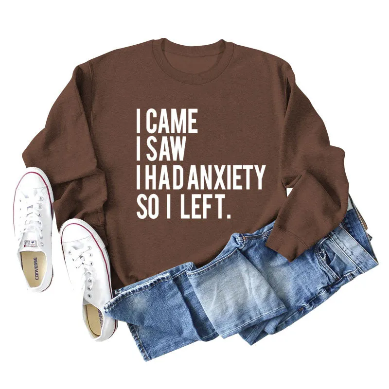 I CAME I SAW I HAD Letter Loose Autumn and Winter Long Sleeve Plus Size Sweater Girl