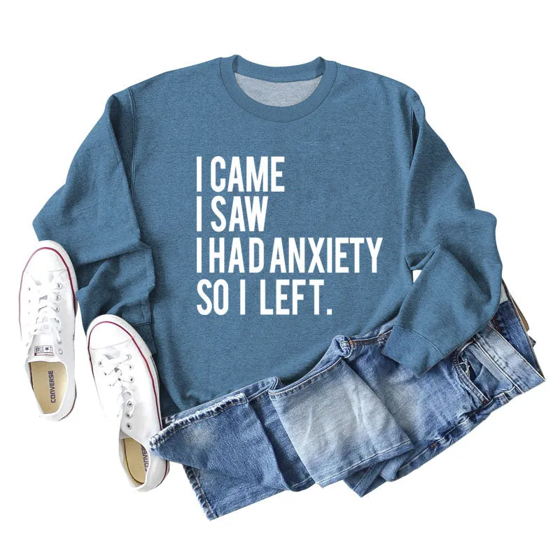 I CAME I SAW I HAD Letter Loose Autumn and Winter Long Sleeve Plus Size Sweater Girl