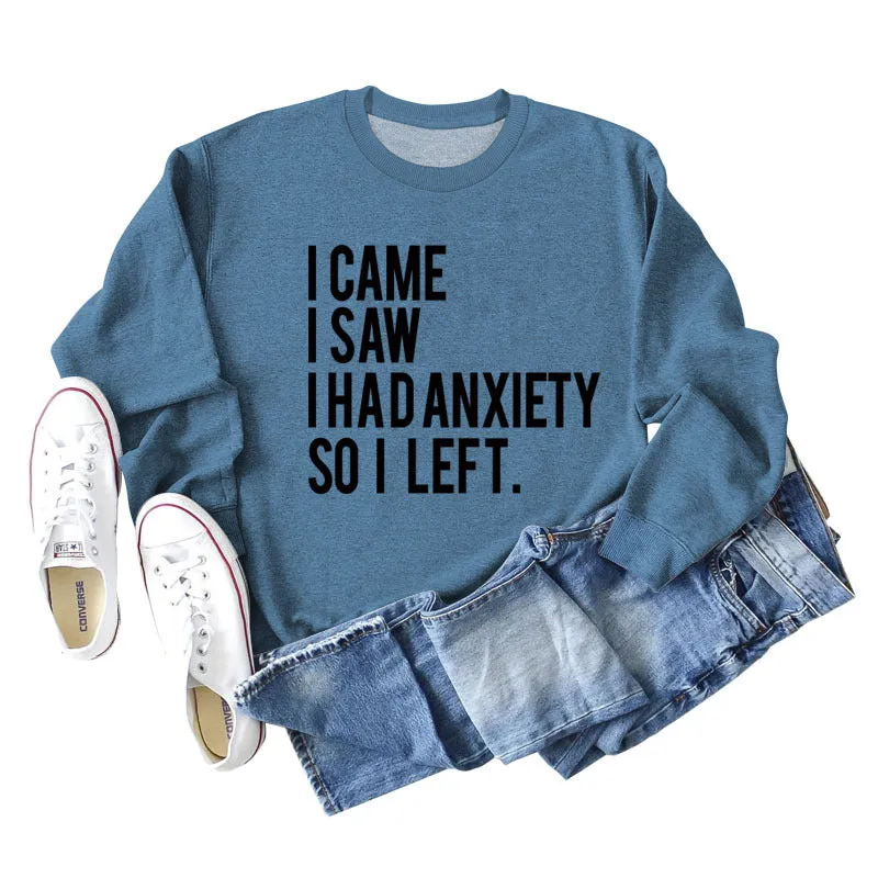 I CAME I SAW I HAD Letter Loose Autumn and Winter Long Sleeve Plus Size Sweater Girl