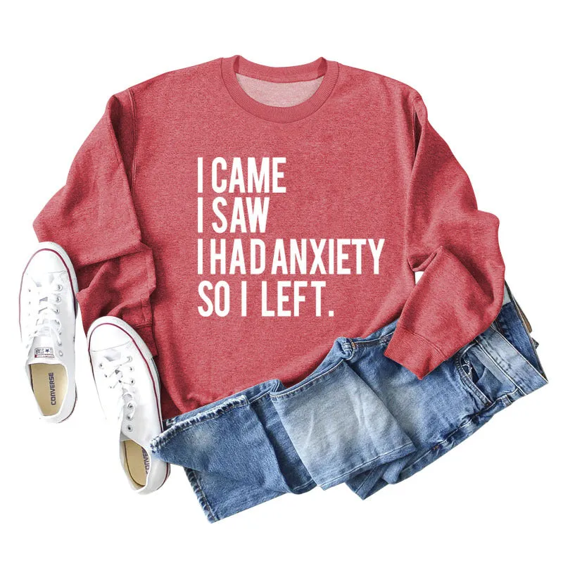 I CAME I SAW I HAD Letter Loose Autumn and Winter Long Sleeve Plus Size Sweater Girl