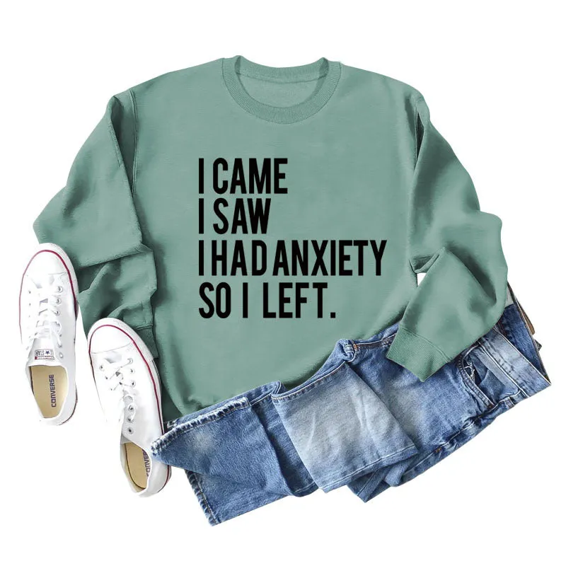 I CAME I SAW I HAD Letter Loose Autumn and Winter Long Sleeve Plus Size Sweater Girl