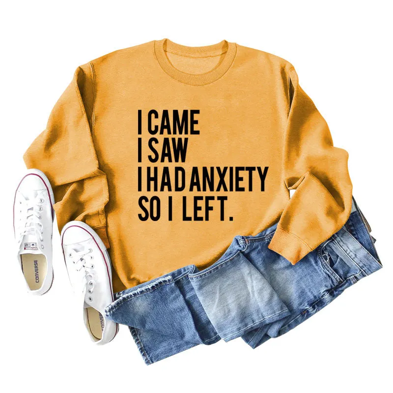 I CAME I SAW I HAD Letter Loose Autumn and Winter Long Sleeve Plus Size Sweater Girl