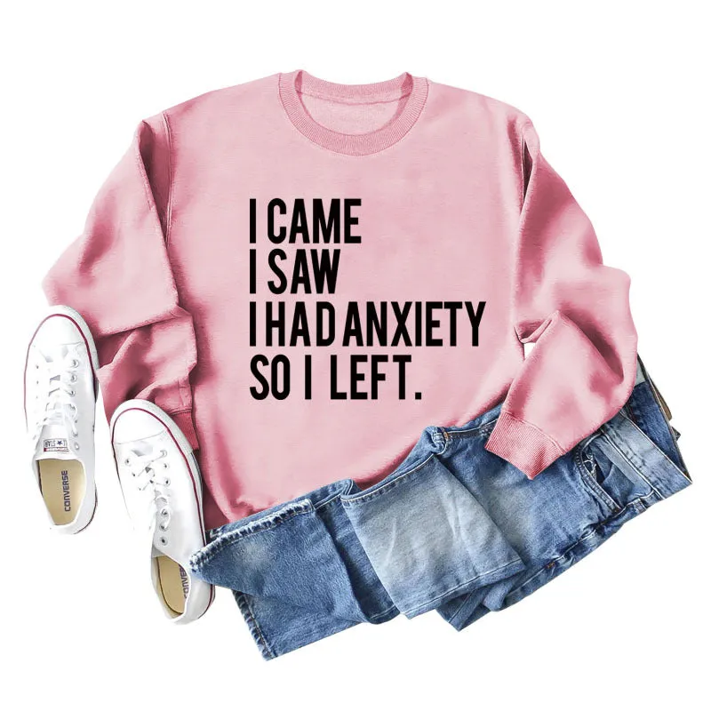 I CAME I SAW I HAD Letter Loose Autumn and Winter Long Sleeve Plus Size Sweater Girl