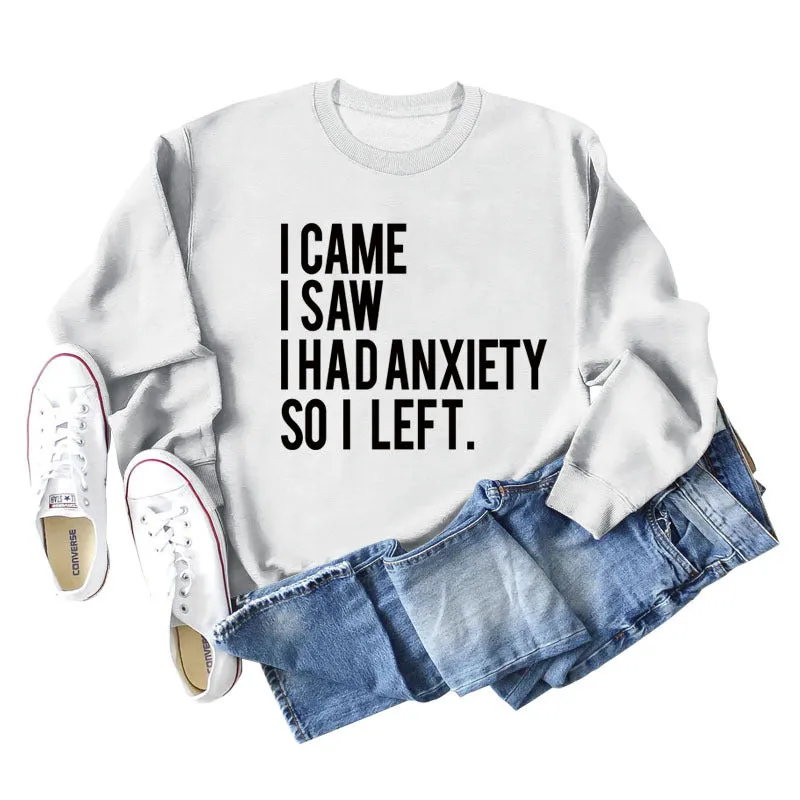 I CAME I SAW I HAD Letter Loose Autumn and Winter Long Sleeve Plus Size Sweater Girl