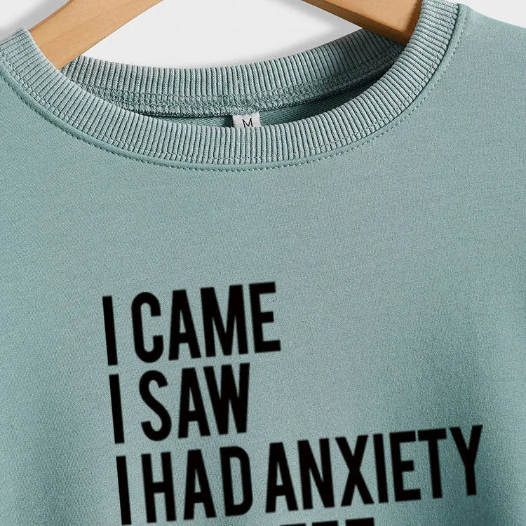 I CAME I SAW I HAD Letter Loose Autumn and Winter Long Sleeve Plus Size Sweater Girl