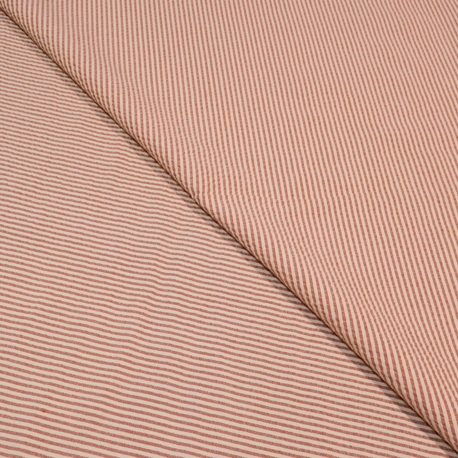 Ivory and Light Brown Seersucker Stripes Outlet Holland & Sherry Fabric