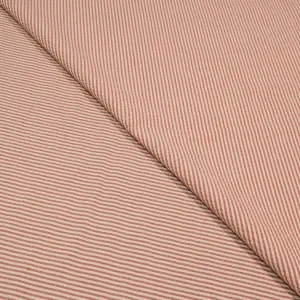 Ivory and Light Brown Seersucker Stripes Outlet Holland & Sherry Fabric