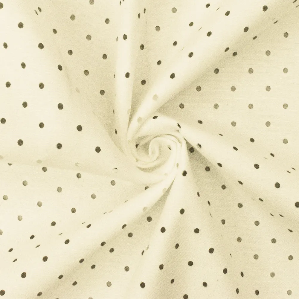 Ivory Famous Maker Cotton-Rayon Laser Cut Dot Twill Woven Fabric