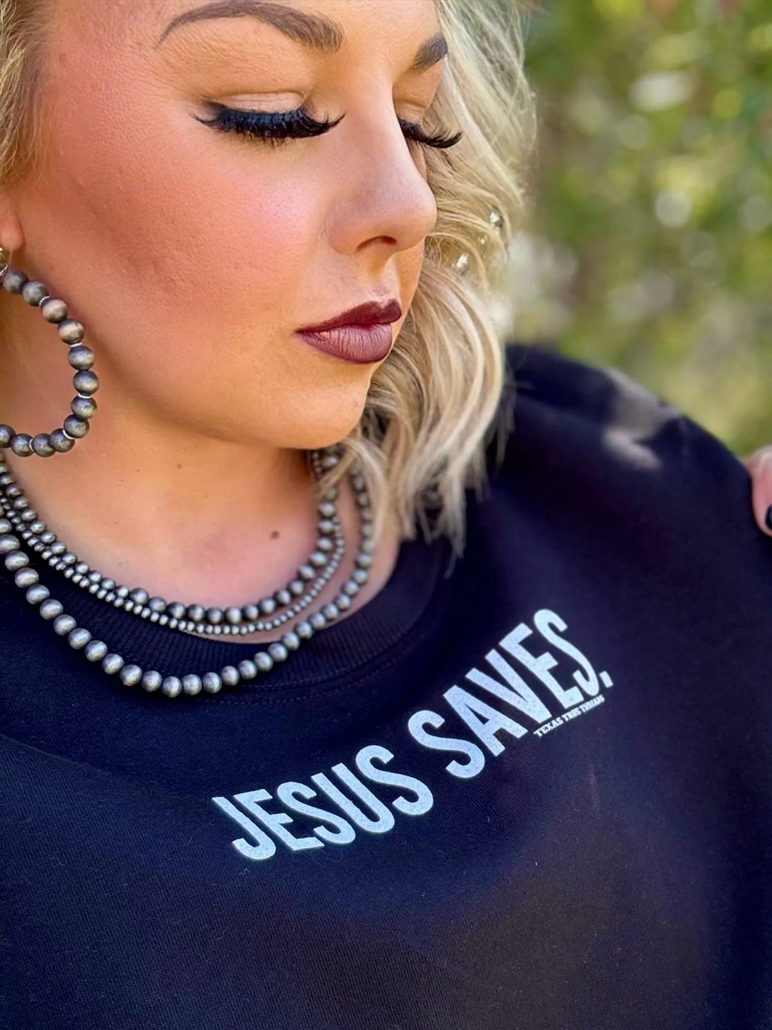 Jesus Saves on Piper Oversized Sweatshirt