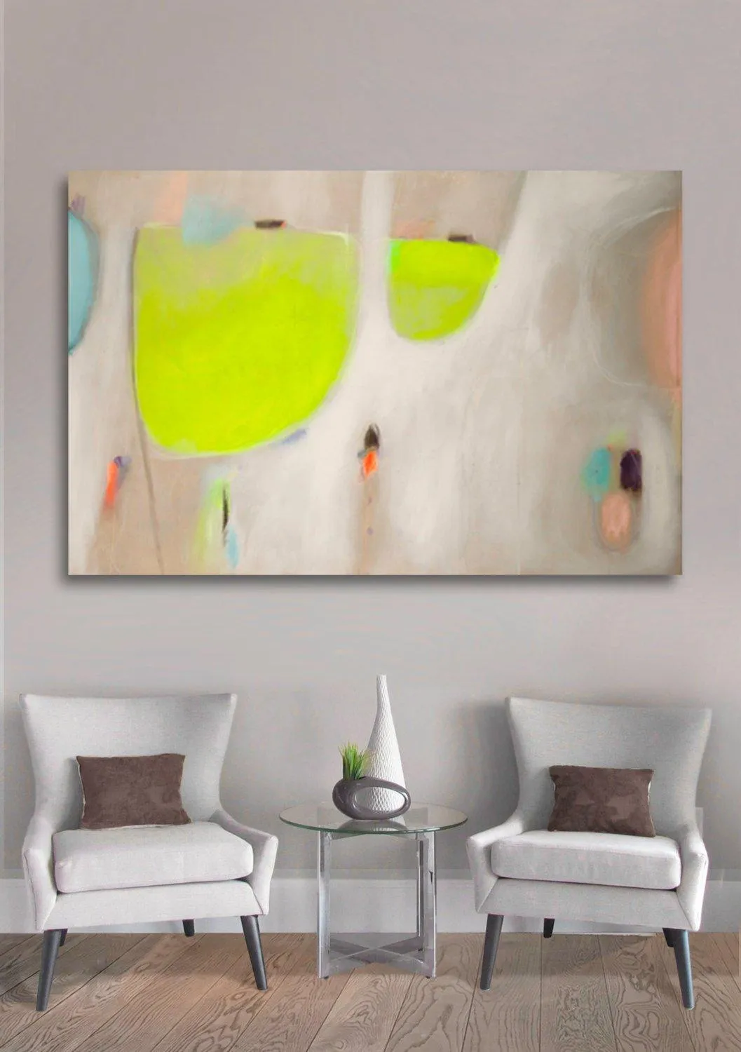 Large abstract art, green abstract, art on canvas, large wall art, contemporary art by Camilo Mattis