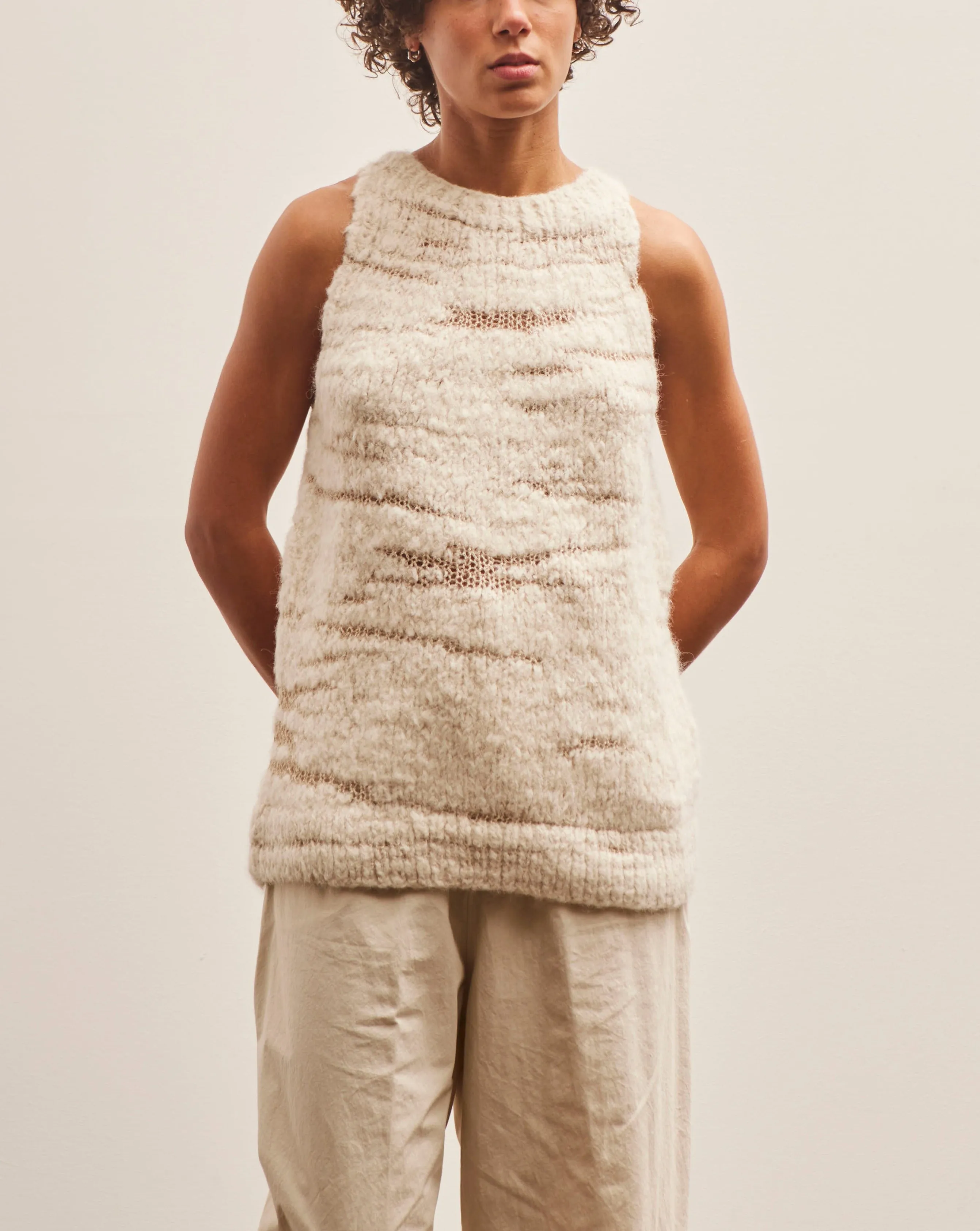 Lauren Manoogian Handknit Threadbare Shell, Ecru