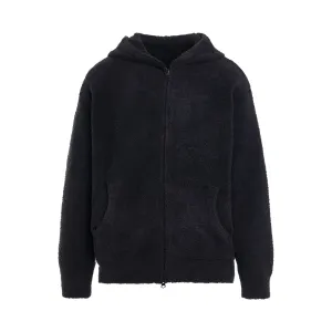 Lounge Zip Up Hoodie in Black/White