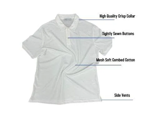 Men’s Classic Polo Shirts - 2 Button 100% Cotton Business Casual Shirt or Golf Shirt