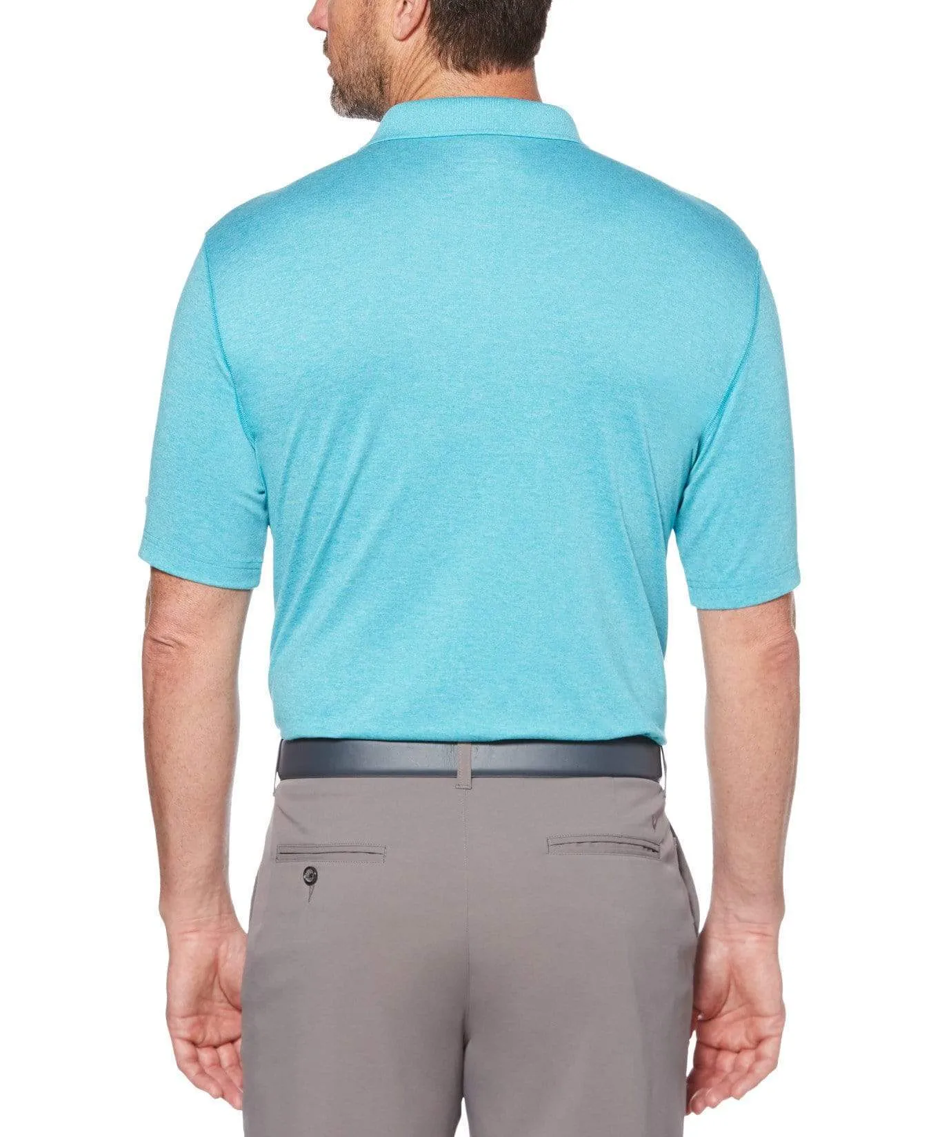 Mens Cooling Heathered Polo with Chevron