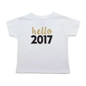 New Years Hello 2017 Toddler Short Sleeve 100% Cotton TShirt