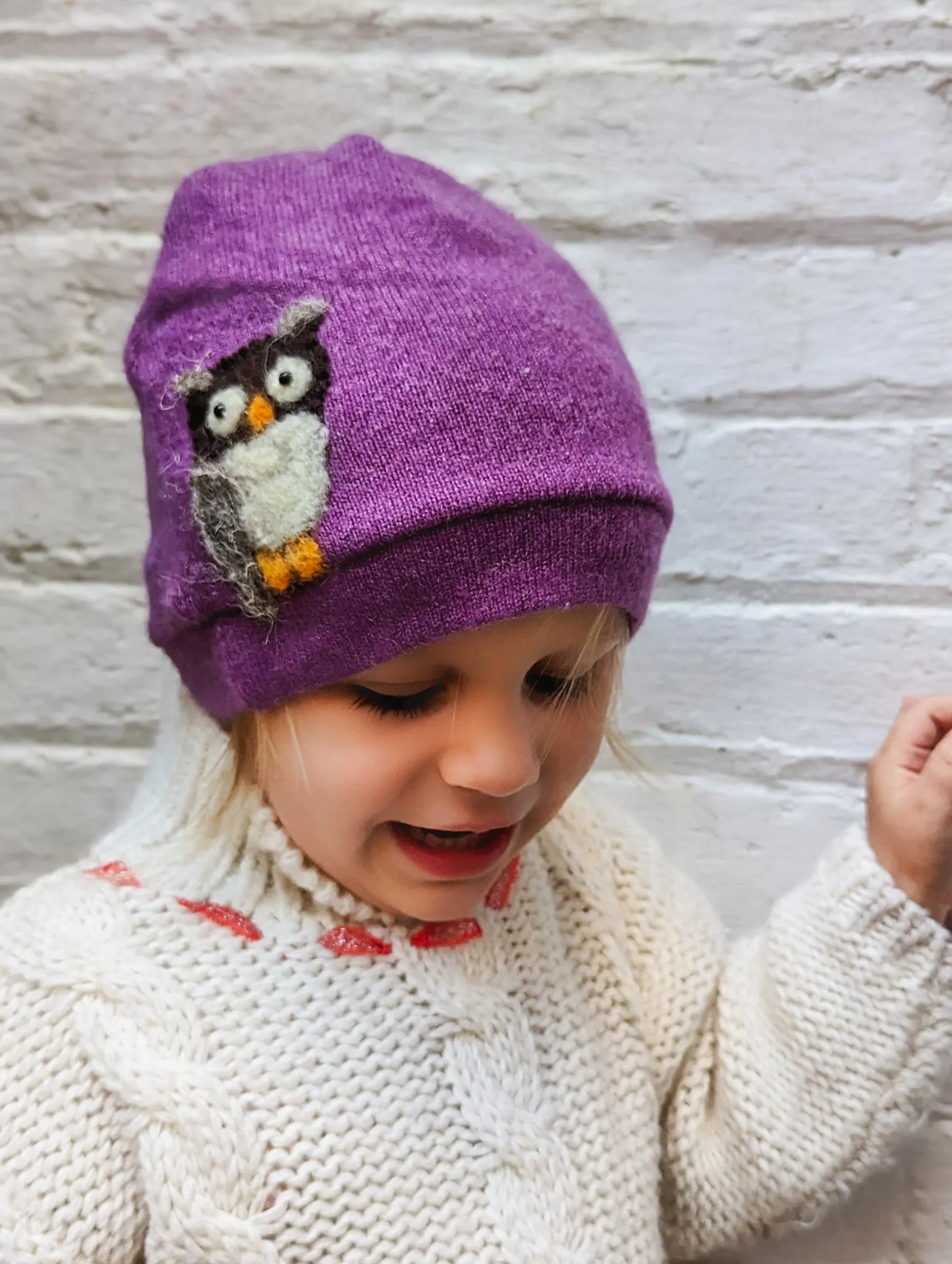 Owl Cashmere Hat - Toddler