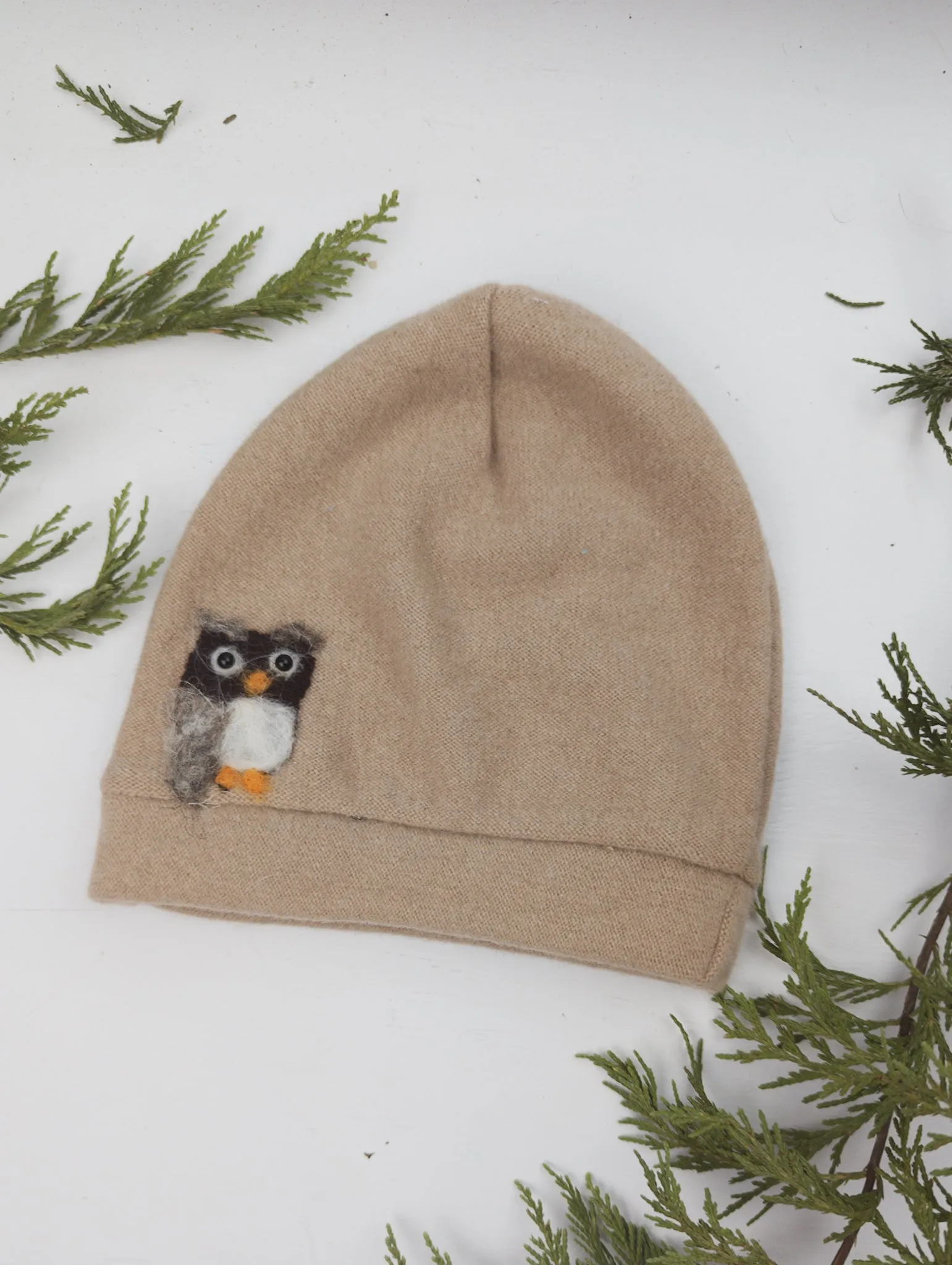 Owl Cashmere Hat - Toddler