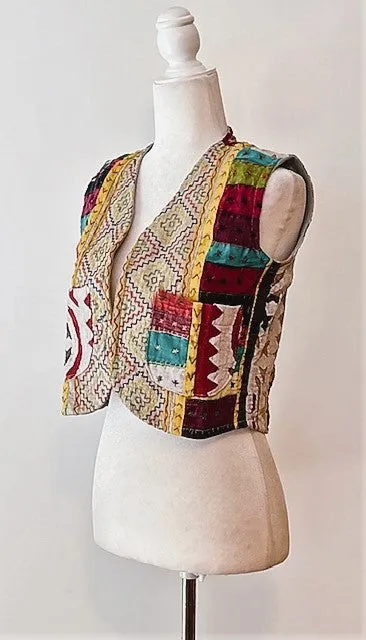 Patchwork Short Kantha Vest