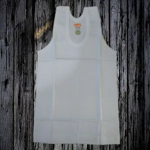 Poomex Premium boy innerwear baby Kids boy banian cotton Vest - White - Sleeveless