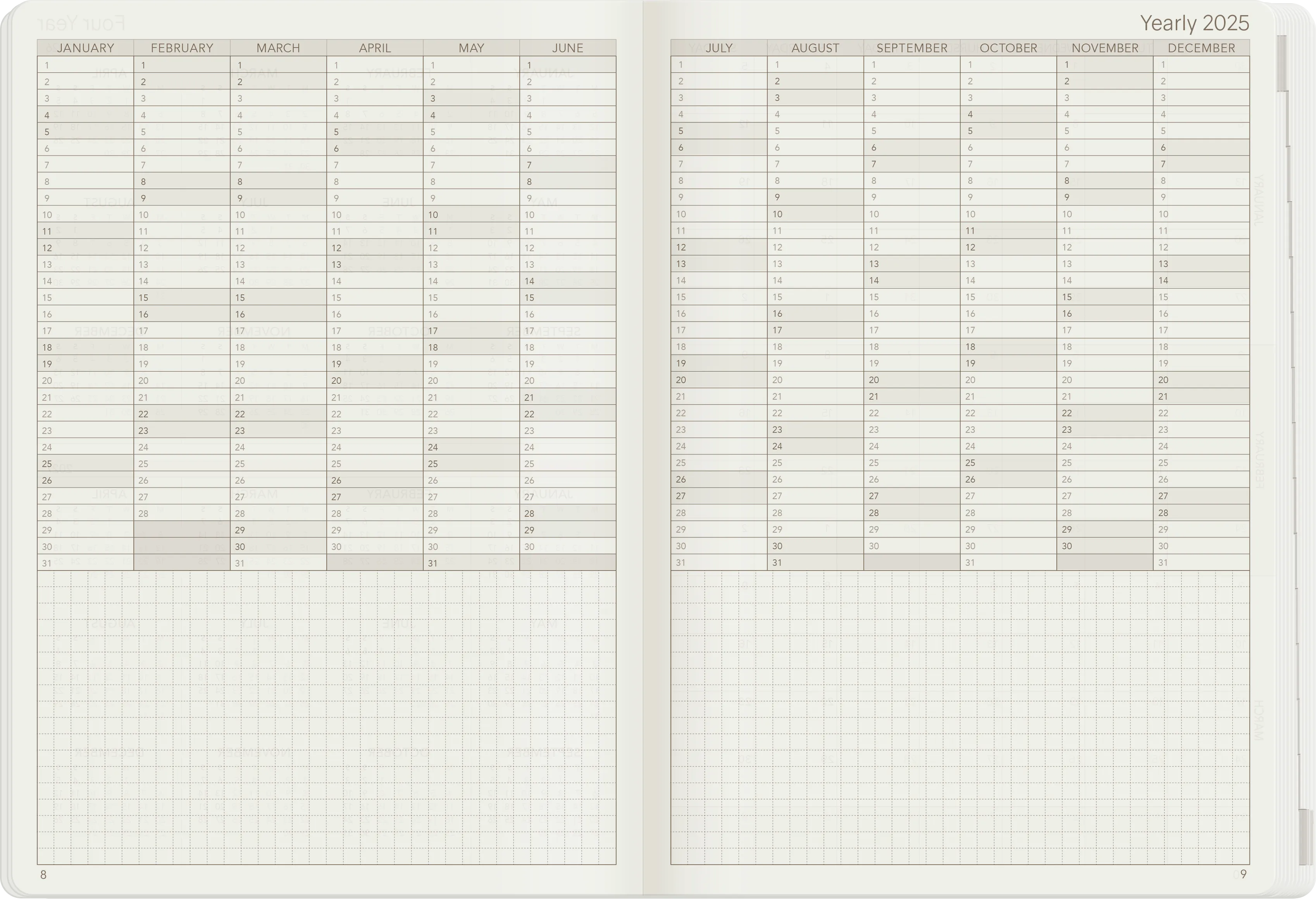 PRE-ORDER | 2025 A5 Weekly Planner | 52gsm Tomoe River Paper | All-in-One | Stacked Weekends