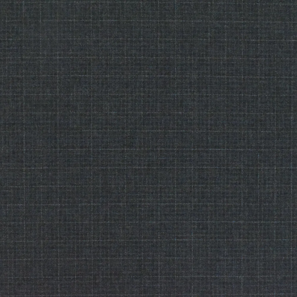 Shadow Gray-Blue-Gray Faded Check Wool-Poly Woven Suiting Fabric