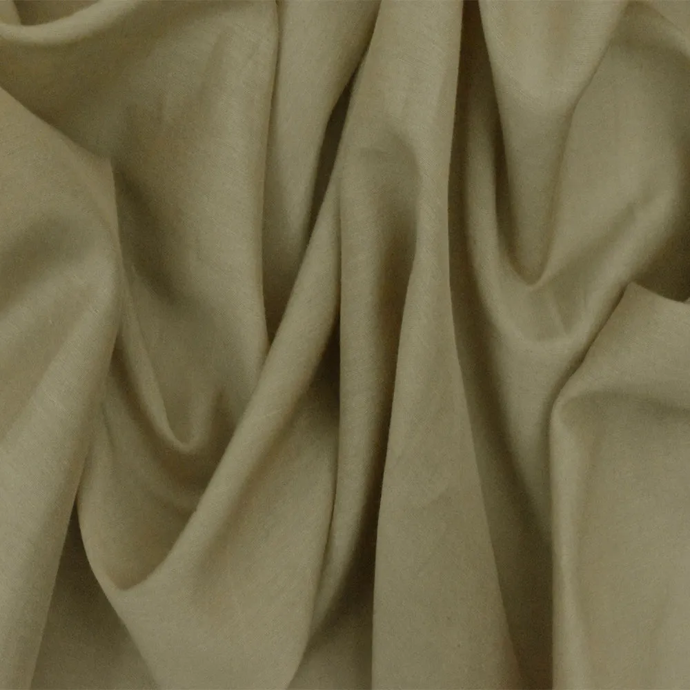 Simple Khaki Solid Slub Cotton Silk Lawn Woven Fabric