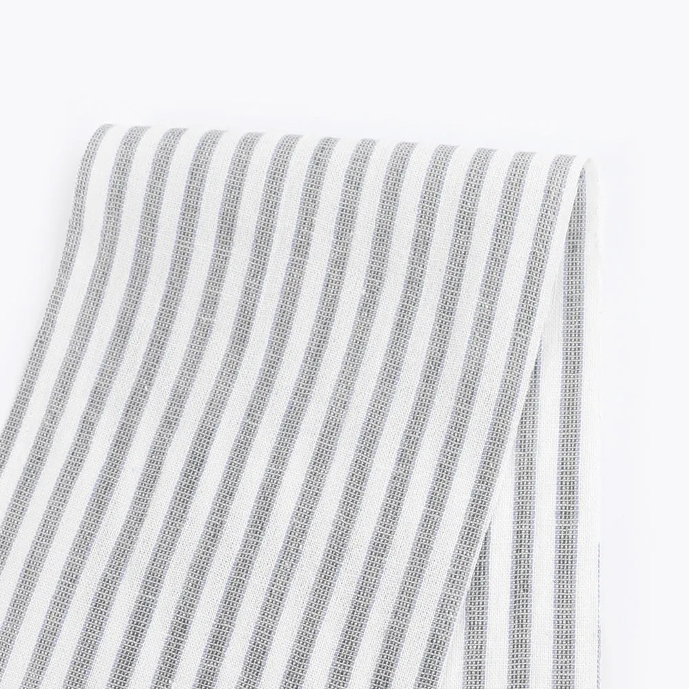 Soft Stripe Cotton / Linen - Grey / White