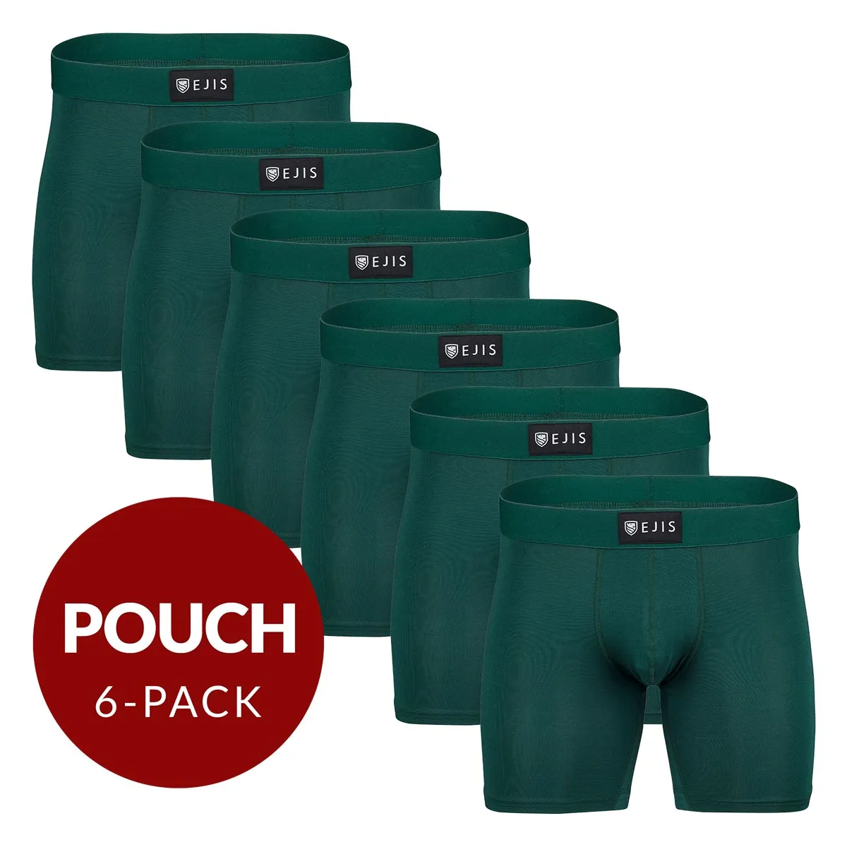 Sweat Proof Men's Boxer Briefs with Pouch - Green 6pk