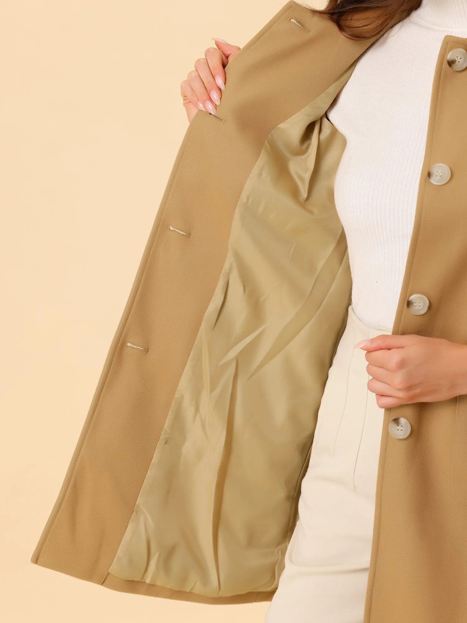 Turn Down Collar Single Breasted Winter Outwear Trench Coat