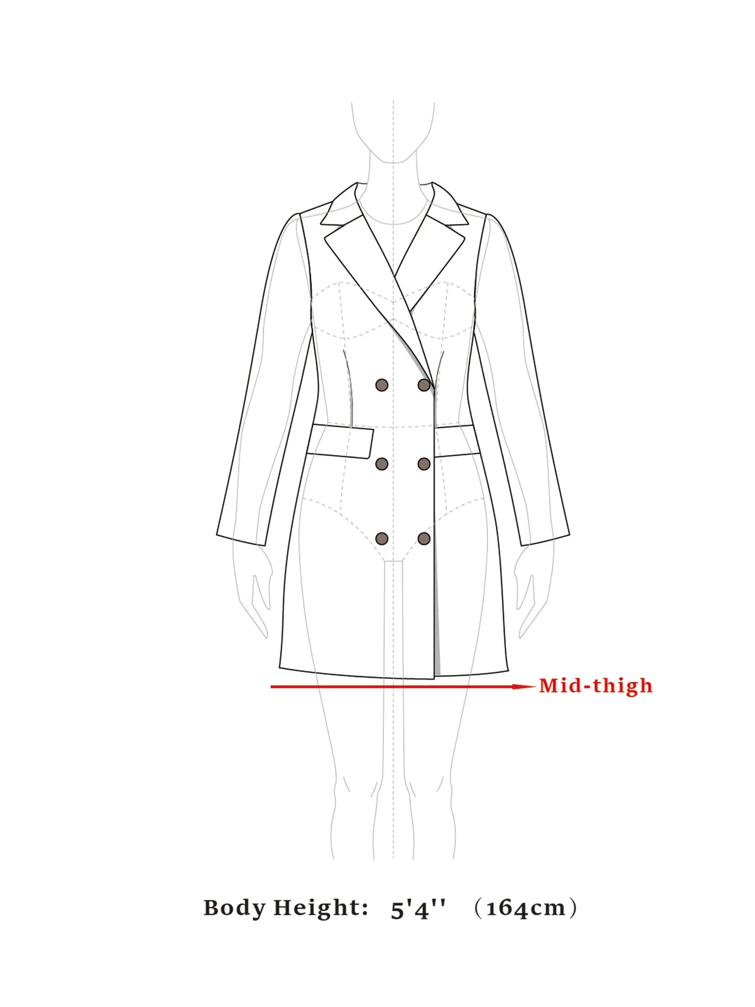 Turn Down Collar Single Breasted Winter Outwear Trench Coat