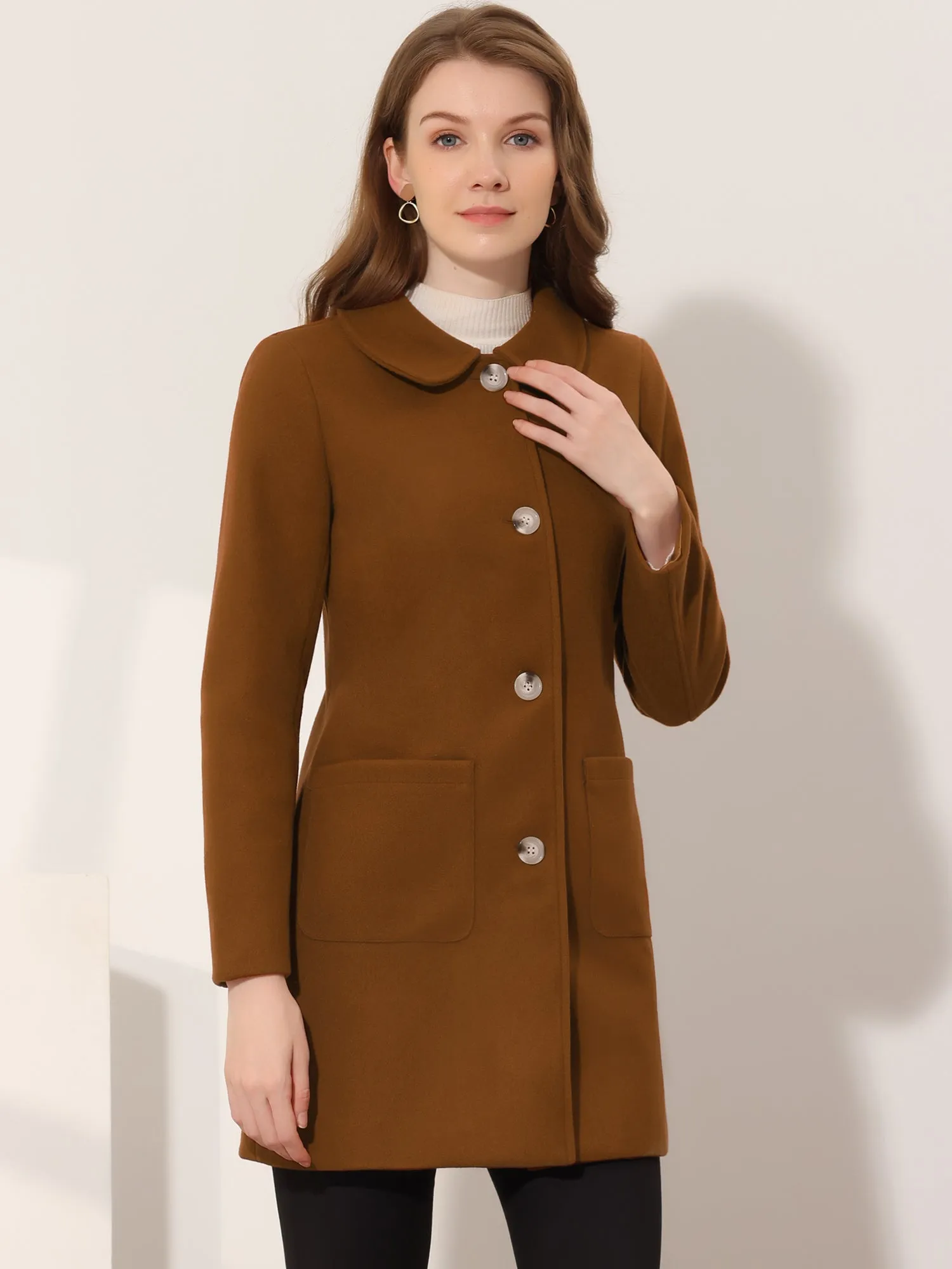 Turn Down Collar Single Breasted Winter Outwear Trench Coat