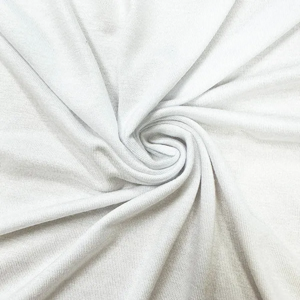 White Rayon Solid Spandex Jersey Knit Fabric