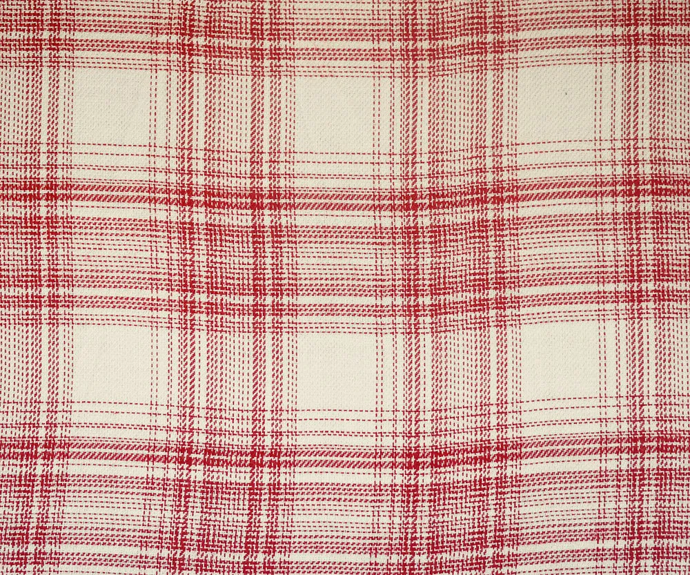 White-Red Plaid Rayon Twill Woven Fabric